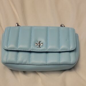 Tory Burch Sky Blue Quilted Clutch